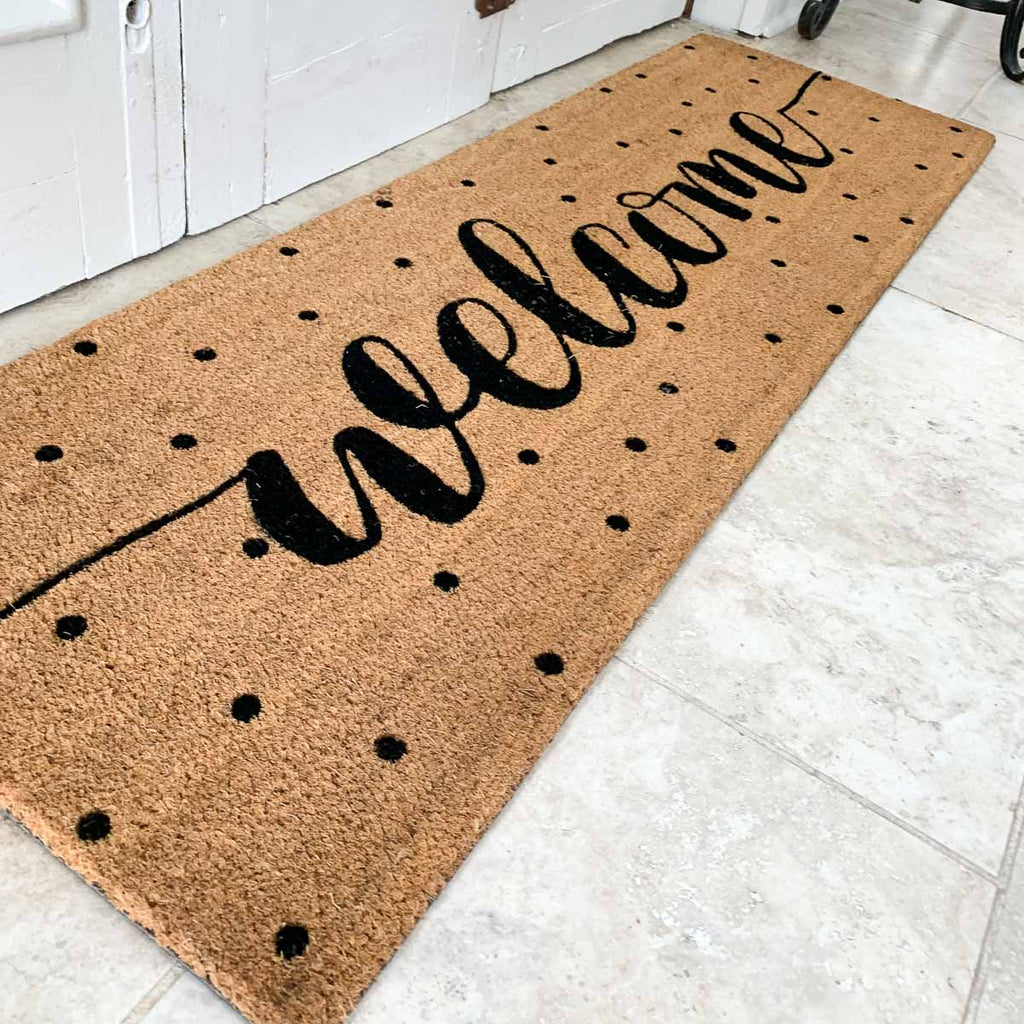 Polka Dot Welcome Doormat