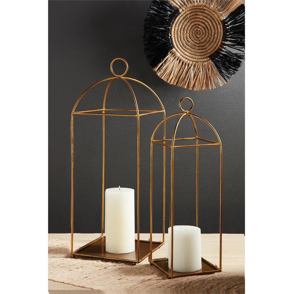 Tall Brass Lantern Set