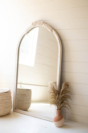 Arched Wood Framed Mirror