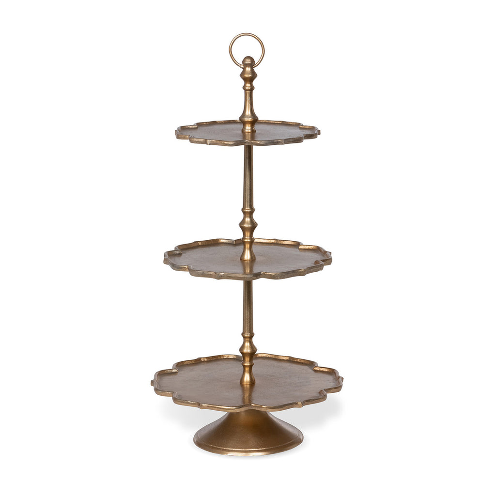 Scalloped Edge Gold Tiered Server, 37 in.