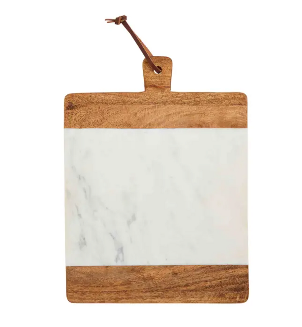 Square Marble and Wood Board