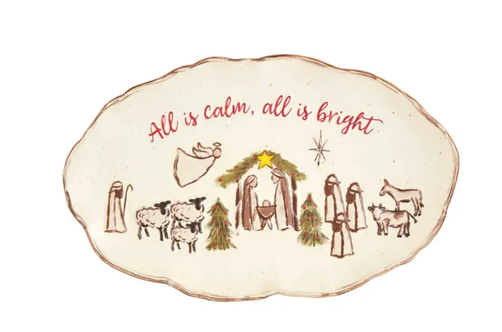 Farm Nativity Platter