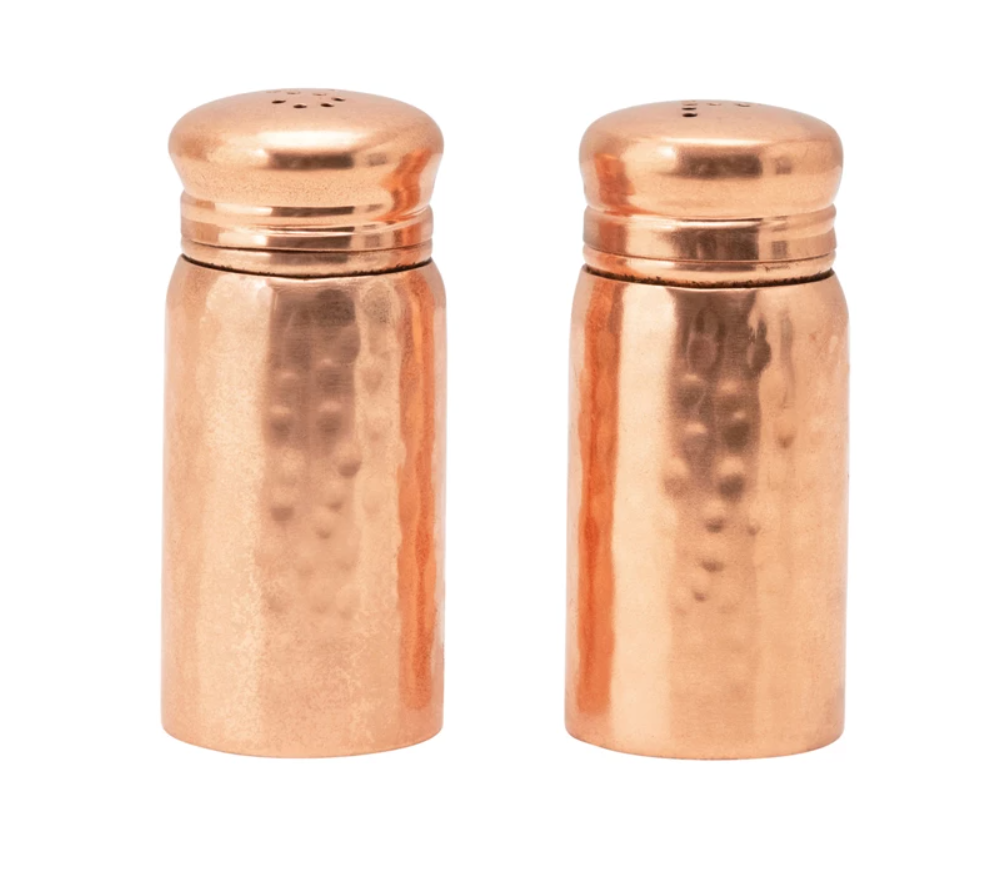 Hammered Stainless Steel Salt & Pepper Set