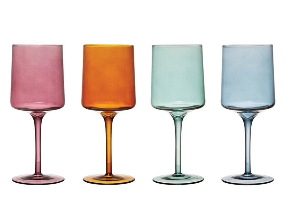 Colored Stemmed Wine Glass