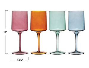 Colored Stemmed Wine Glass