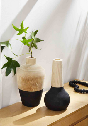 Black Two-Tone Vases