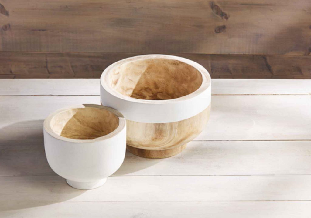 White Two-Tone Bowl Set