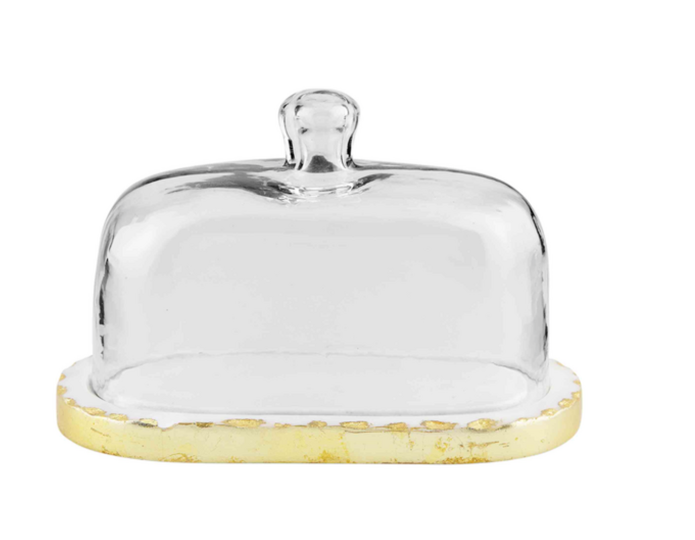 Gold Marble Glass Butter Dish