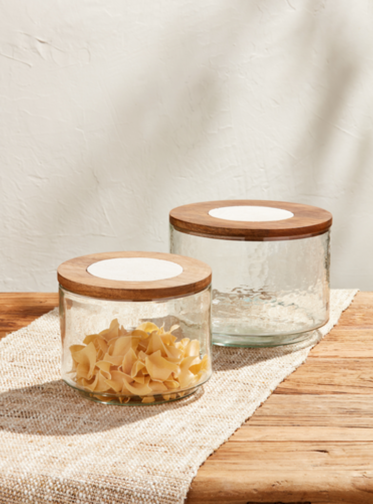 Travertine Lidded Bowls