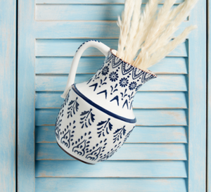 Blue Painted Pitcher