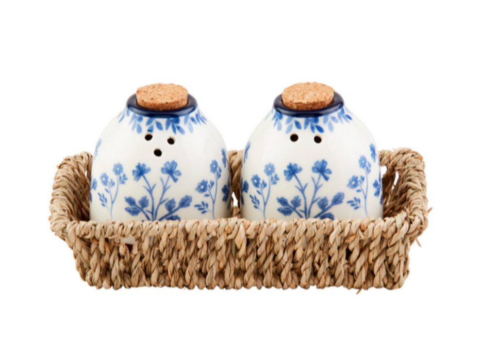 Blue Floral Salt & Pepper Set