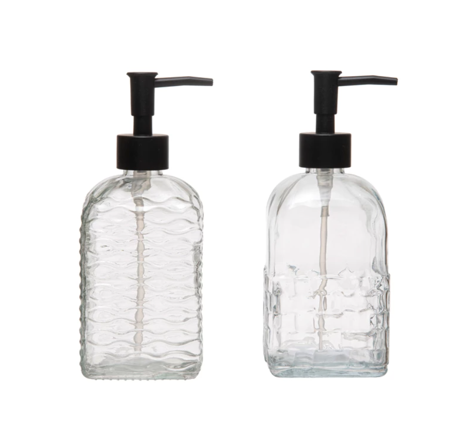 Embossed Glass Pump Dispenser