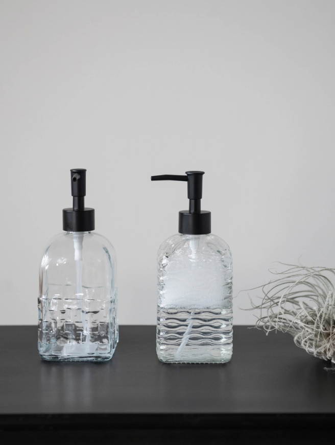 Embossed Glass Pump Dispenser