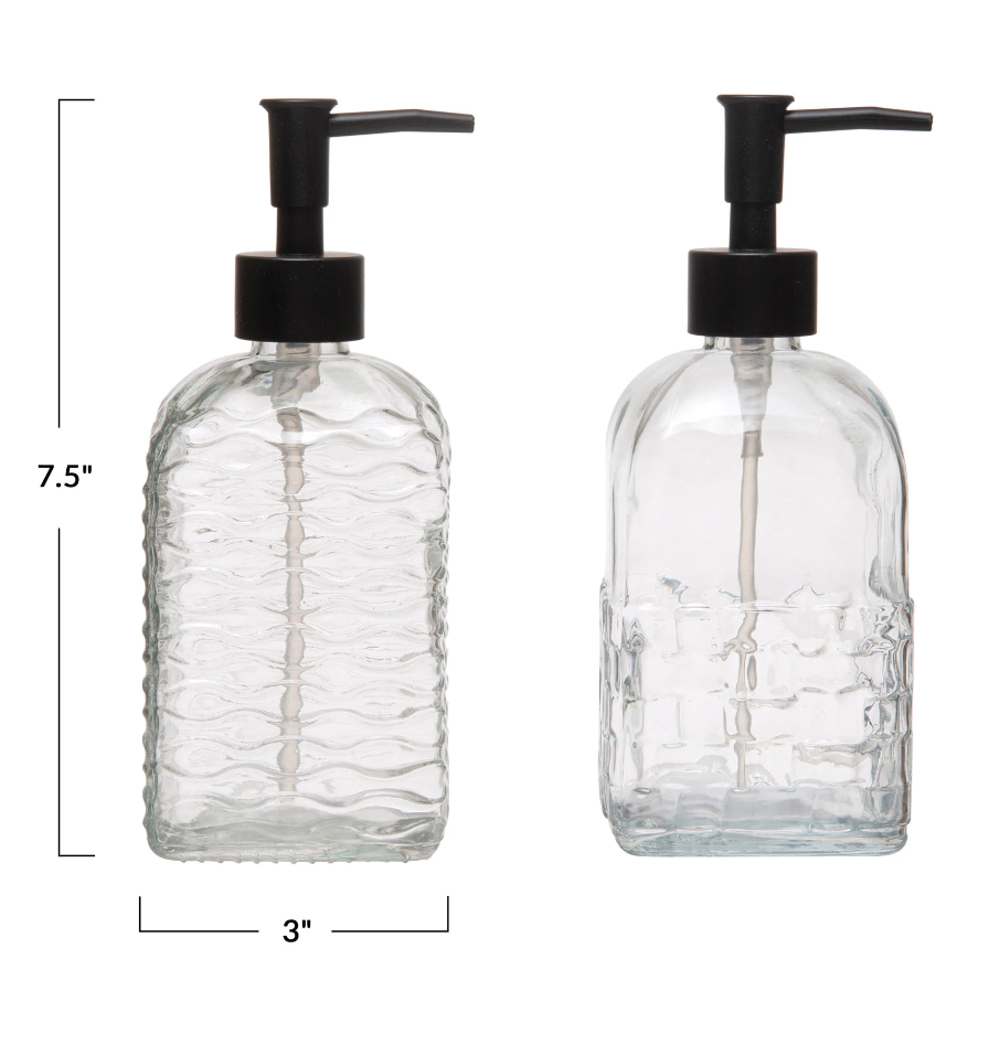 Embossed Glass Pump Dispenser