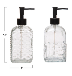 Embossed Glass Pump Dispenser