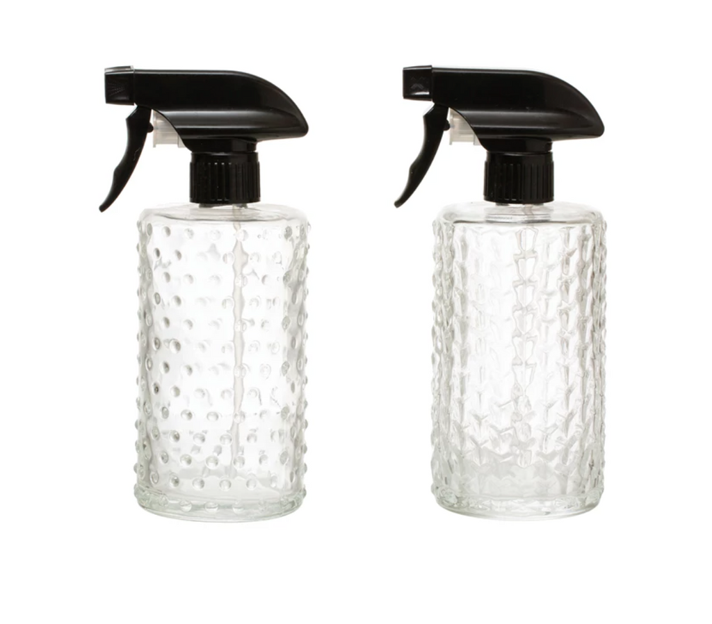 Embossed Glass Spray Bottle