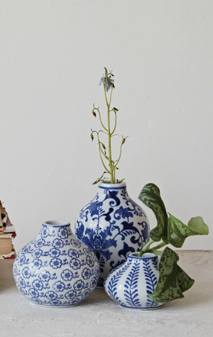 Hand-Stamped Vase Set