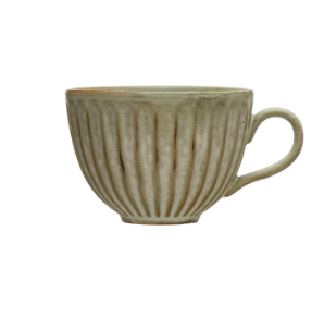 Stoneware Pleated Mug