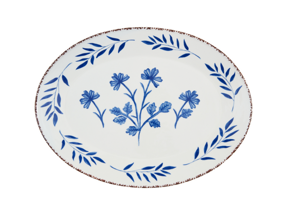 Blue Floral Platter