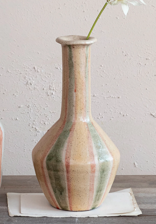 Terra-Cotta Vase w/ Stripes