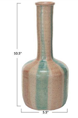 Large Terra-cotta Vase w/ Stripes