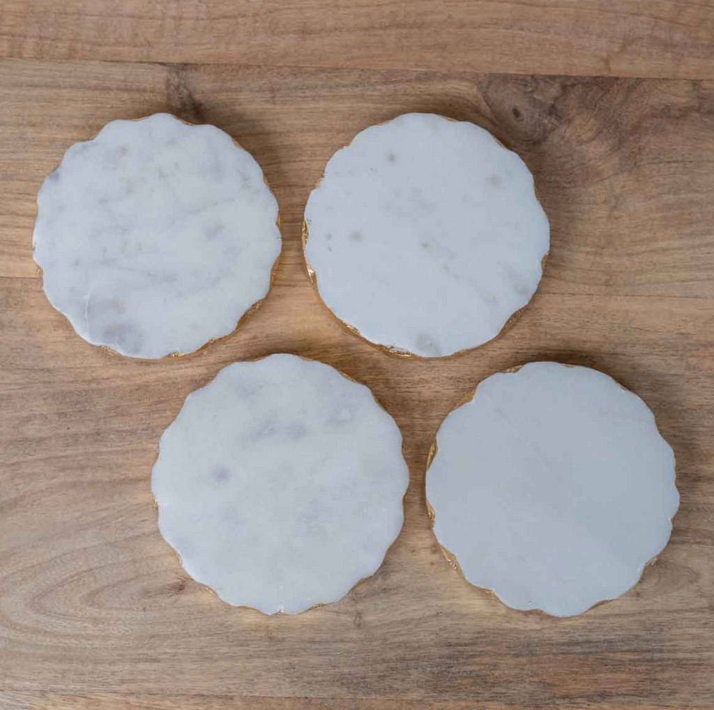 Ferrara Round Marble Coasters (set of 4)