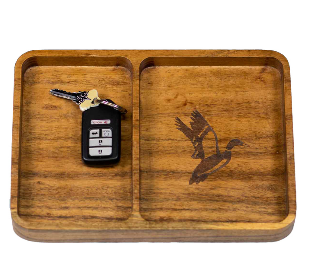 Duck Etched Wood Valet Tray