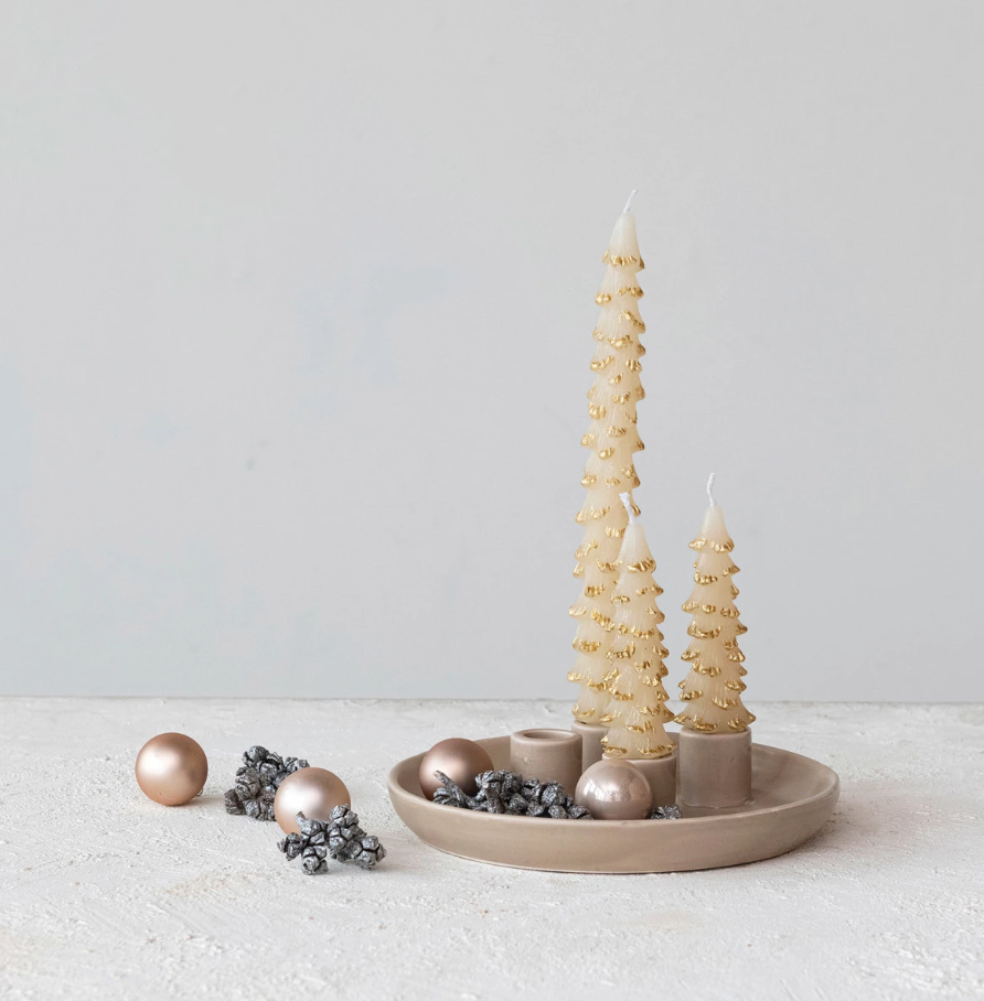 Stoneware Advent Taper Candle Holder