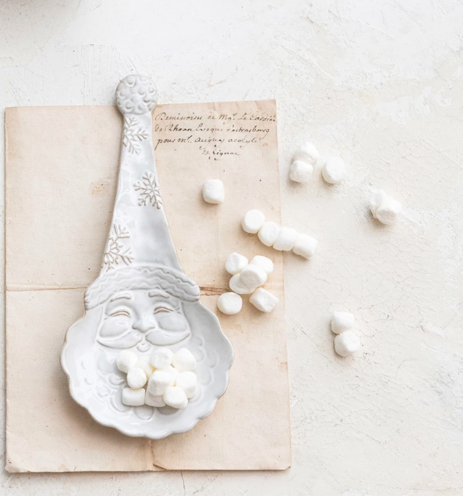 Stoneware Santa Spoon Rest