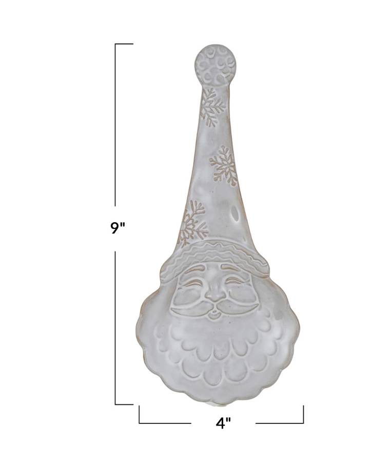 Stoneware Santa Spoon Rest