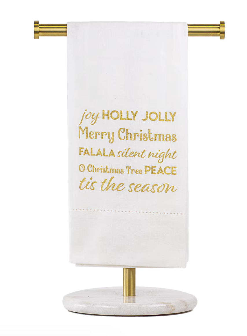 Christmas Tidings Hemstitch Hand Towel