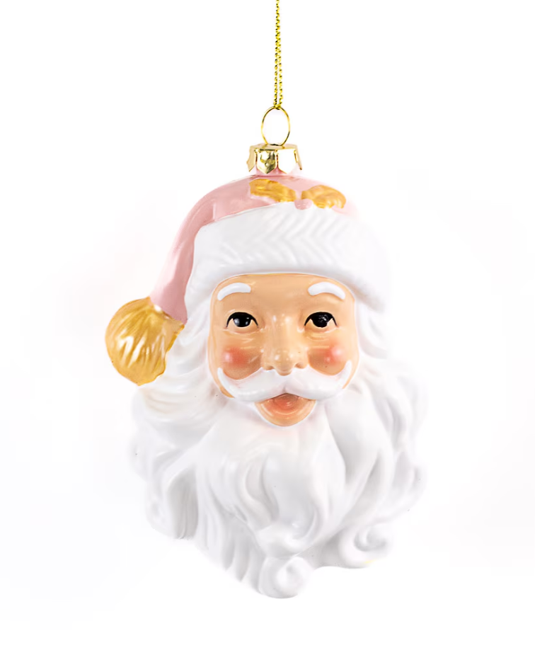 HoHoHo Pink Santa Ornament