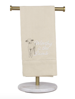 Worthy Is The Lamb Hemstitch Towel