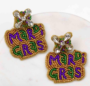 Canal Street Mardi Gras Beaded Earrings