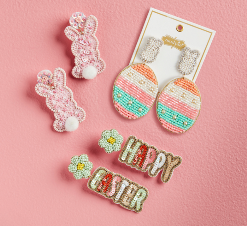 Easter Egg Beaded Earrings