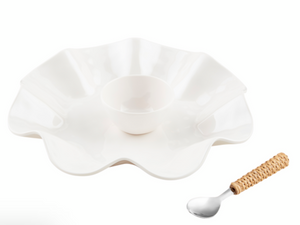 Ruffled Melamine Chip & Dip Set