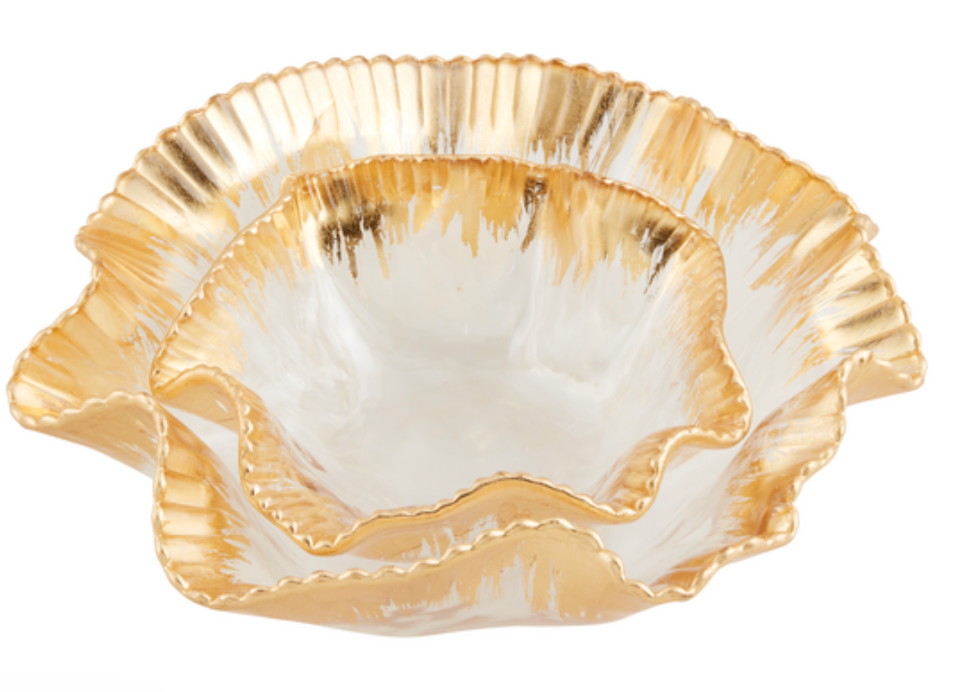 Gold Edge Ruffle Bowl