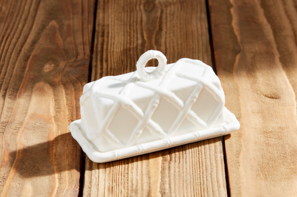 Ceramic Bamboo Butter Dish