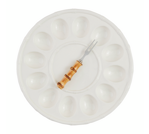 Ceramic Bamboo Deviled Egg Tray