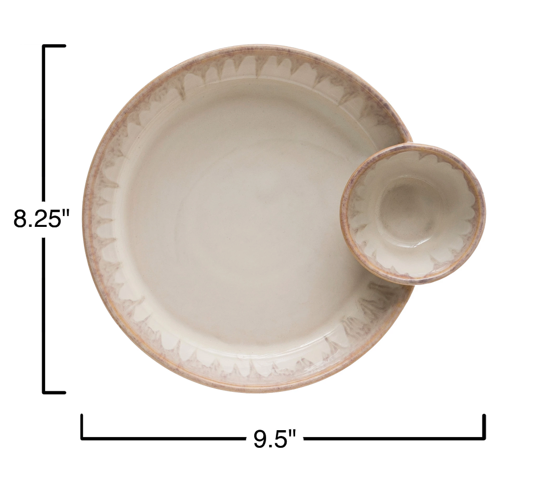 Stoneware Serving Dish w/ Sections