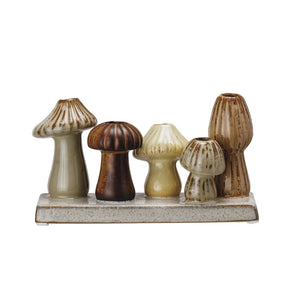 Stoneware Mushroom Shaped Bud Vase