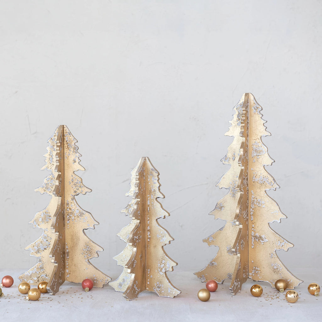 Gold Distressed Christmas Tree