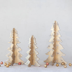 Gold Distressed Christmas Tree