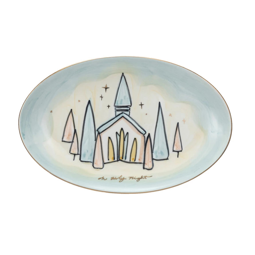 Hand-Painted Stoneware Plate