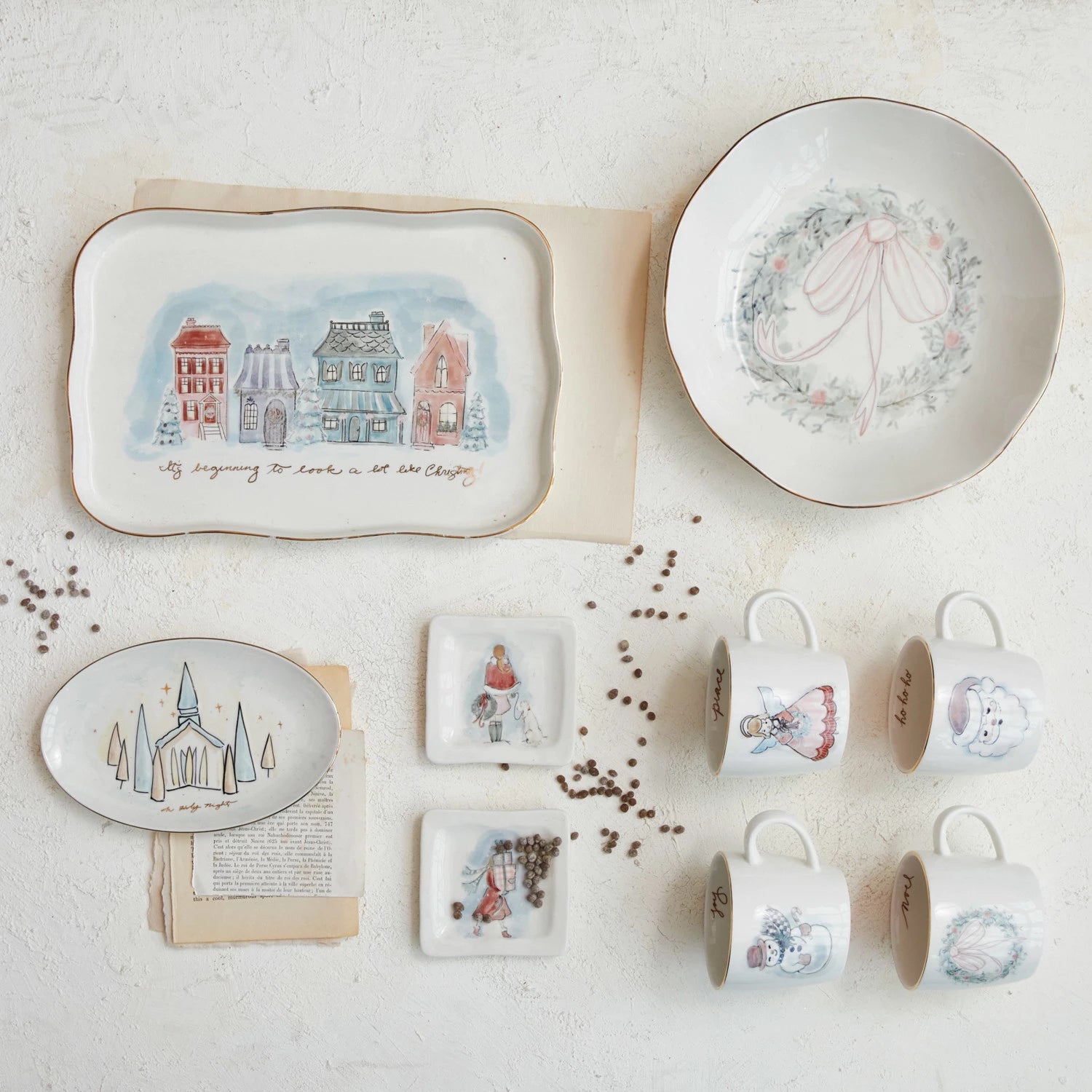 Stoneware Plate w/ Christmas Village