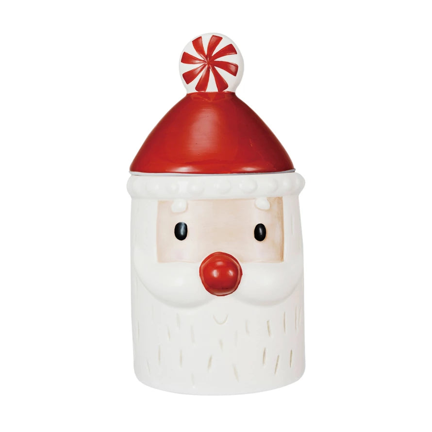 Hand-Painted Ceramic Santa Cookie Jar