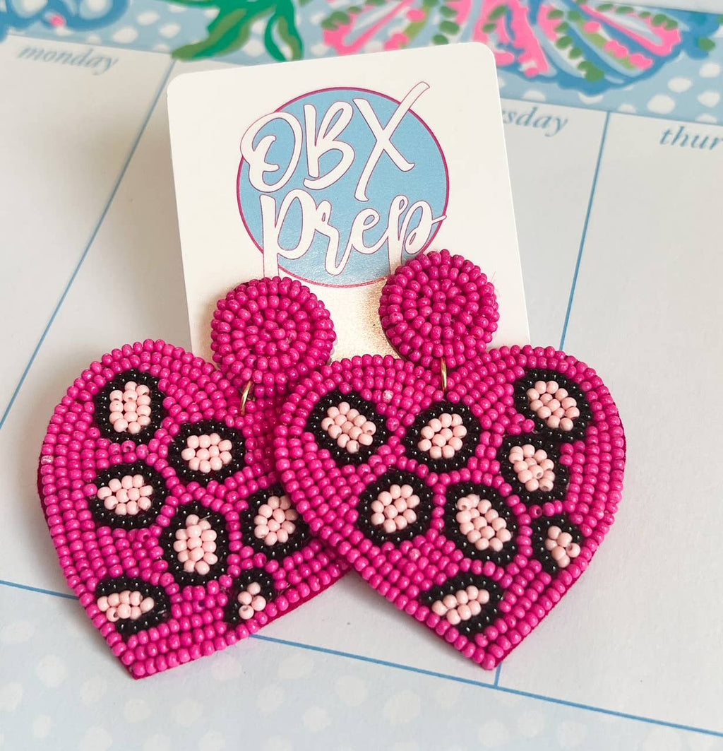 Leopard Heart Earrings