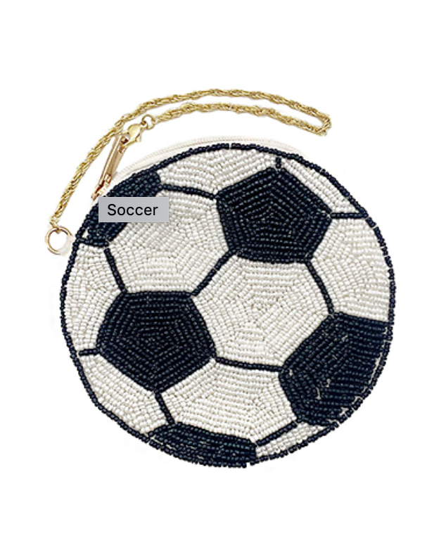Soccer Beaded Pouch