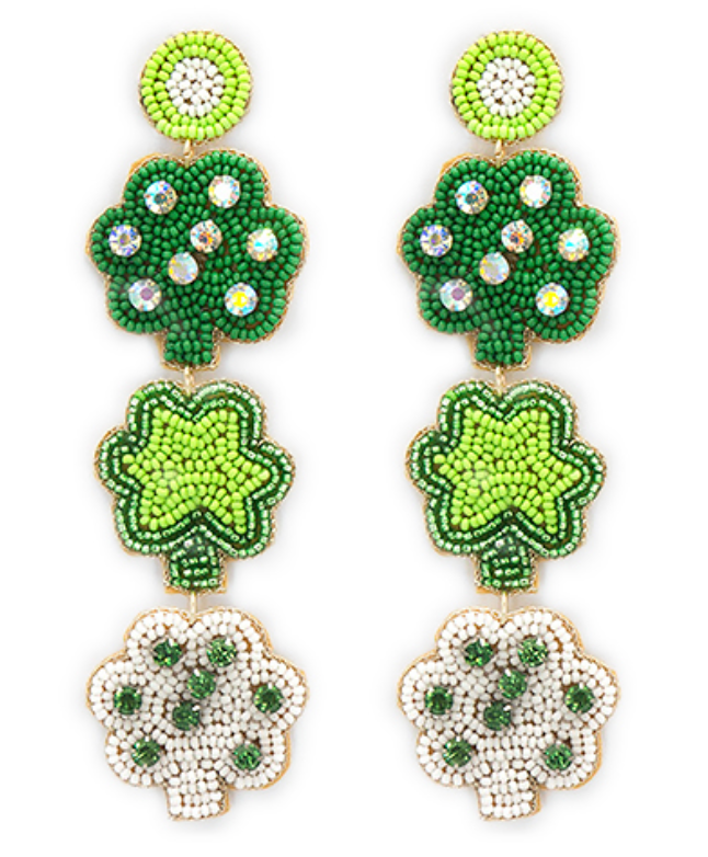 Tiered Clover Earrings