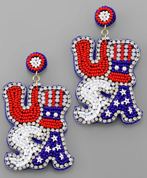 USA Beaded Earrings